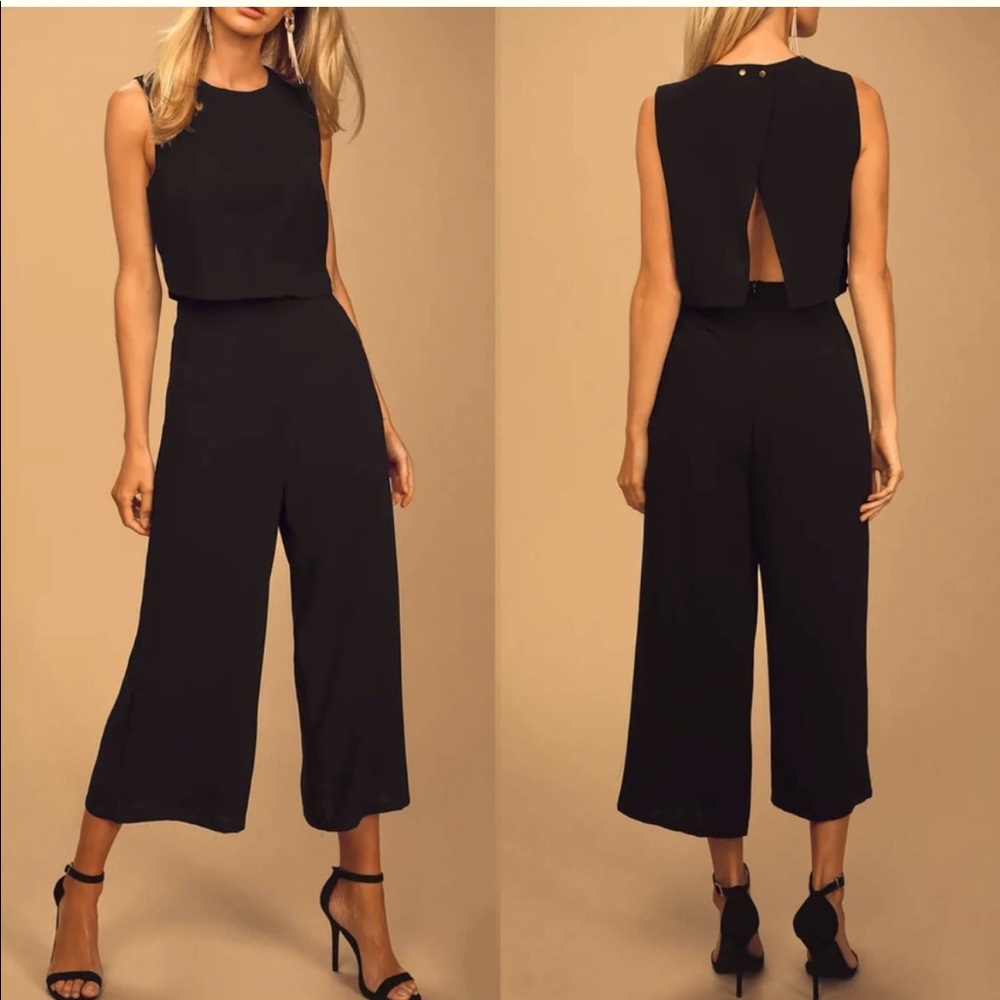 Lulu’s Black Glam-bition Open Back Jumpsuit